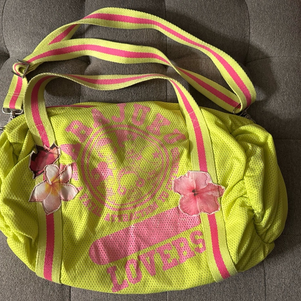 Harajuku Lovers Yellow and Pink Mesh Bag